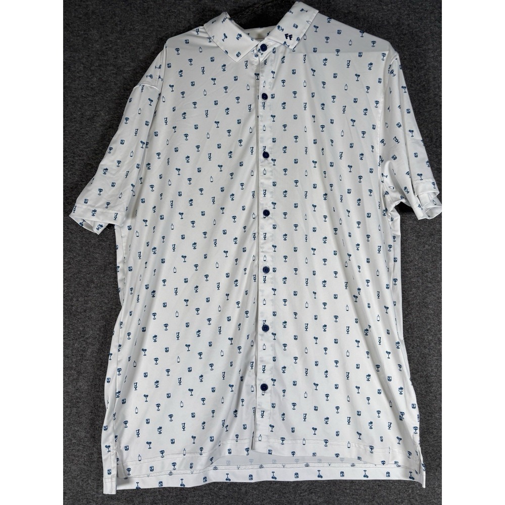 Fore Fathers Shirt Sleeve Button Up Shirt Men's‎ L White Performance Stretch - Picture 4 of 7